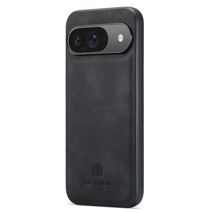 DG.MING For Google Pixel 9 Pro / Pixel 9 Case PU Leather Covered PC+TPU Hybrid Phone Shell - Black