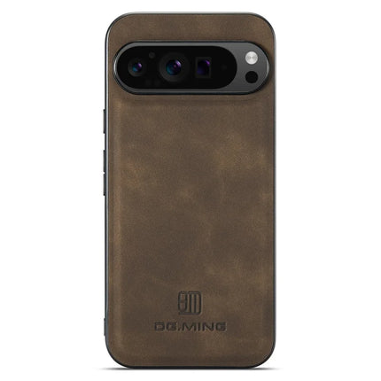 DG.MING For Google Pixel 9 Pro XL Case PU Leather Covered PC+TPU Hybrid Phone Shell