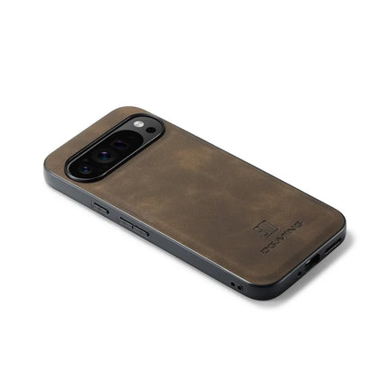 DG.MING For Google Pixel 9 Pro XL Case PU Leather Covered PC+TPU Hybrid Phone Shell