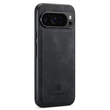 DG.MING For Google Pixel 9 Pro XL Case PU Leather Covered PC+TPU Hybrid Phone Shell