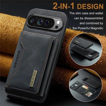 DG.MING M2 Series for Google Pixel 9 Pro XL Case PU+PC+TPU Phone Cover Detachable Wallet