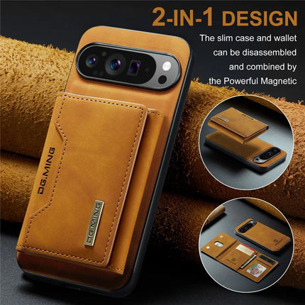 DG.MING M2 Series for Google Pixel 9 Pro XL Case PU+PC+TPU Phone Cover Detachable Wallet