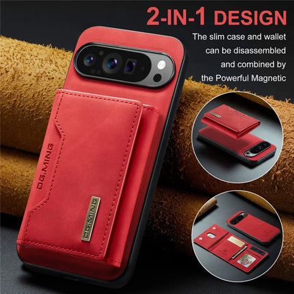 DG.MING M2 Series for Google Pixel 9 Pro XL Case PU+PC+TPU Phone Cover Detachable Wallet