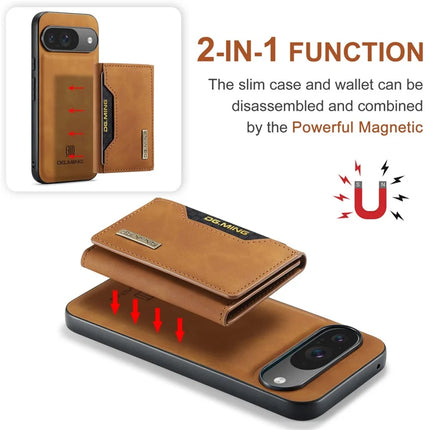 DG.MING M2 Series for Google Pixel 9 Pro / Pixel 9 Case PU+PC+TPU Phone Cover Detachable Wallet