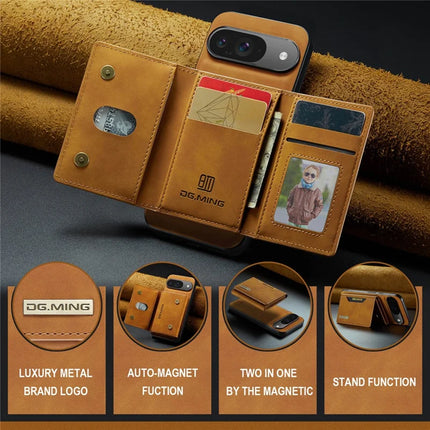 DG.MING M2 Series for Google Pixel 9 Pro / Pixel 9 Case PU+PC+TPU Phone Cover Detachable Wallet