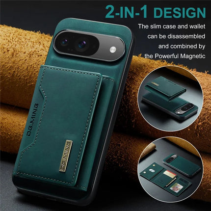 DG.MING M2 Series for Google Pixel 9 Pro / Pixel 9 Case PU+PC+TPU Phone Cover Detachable Wallet