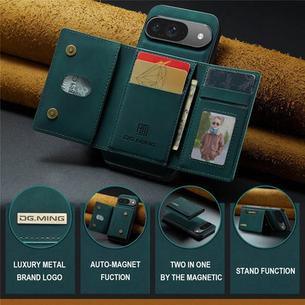 DG.MING M2 Series for Google Pixel 9 Pro / Pixel 9 Case PU+PC+TPU Phone Cover Detachable Wallet