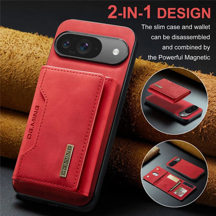 DG.MING M2 Series for Google Pixel 9 Pro / Pixel 9 Case PU+PC+TPU Phone Cover Detachable Wallet