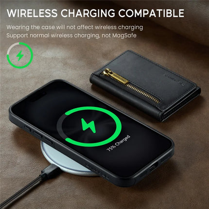 DG.MING M5 Series For iPhone 16 Case Detachable Magnetic Leather Phone Cover with Card Slots