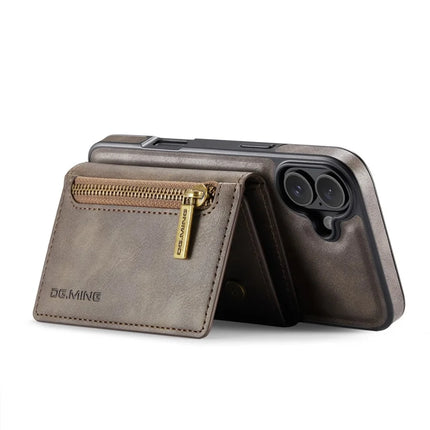 DG.MING M5 Series For iPhone 16 Plus Case Detachable Magnetic Leather Phone Cover with Card Slots