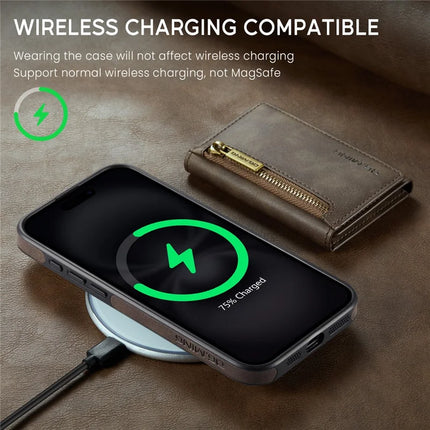 DG.MING M5 Series For iPhone 16 Plus Case Detachable Magnetic Leather Phone Cover with Card Slots