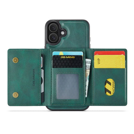 DG.MING M5 Series For iPhone 16 Plus Case Detachable Magnetic Leather Phone Cover with Card Slots