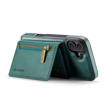 DG.MING M5 Series For iPhone 16 Plus Case Detachable Magnetic Leather Phone Cover with Card Slots