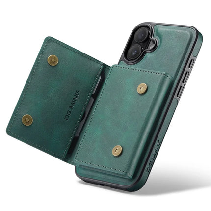 DG.MING M5 Series For iPhone 16 Plus Case Detachable Magnetic Leather Phone Cover with Card Slots