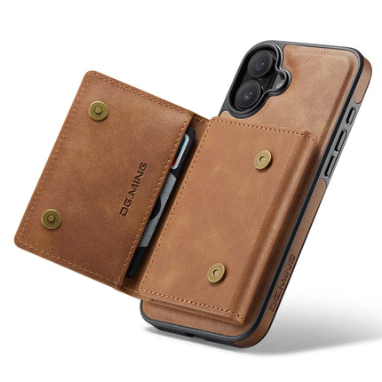 DG.MING M5 Series For iPhone 16 Plus Case Detachable Magnetic Leather Phone Cover with Card Slots