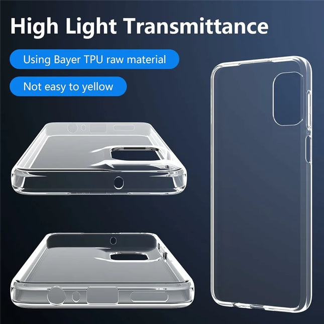 For Motorola Moto G55 5G Case Anti-Fingerprint Crystal Clear TPU Phone Cover