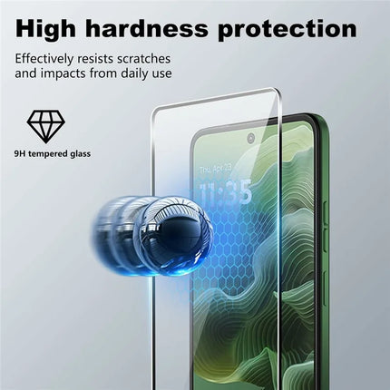 For Motorola Moto G35 5G Clear TPU Anti-Scratch Phone Case + 2.5D Arc Edge Screen Protector