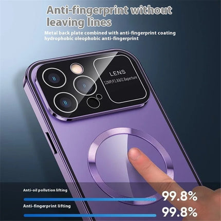 For iPhone 16 Pro Max Case Compatible with MagSafe Double-Sided Tempered Glass+Metal Phone Cover