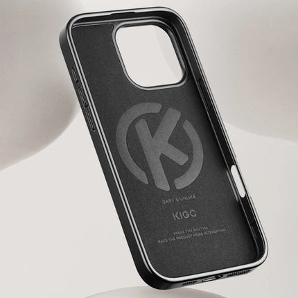 KIGC For iPhone 16 Pro Max Case Leather+PC+TPU Electroplating Phone Cover with Card Holder