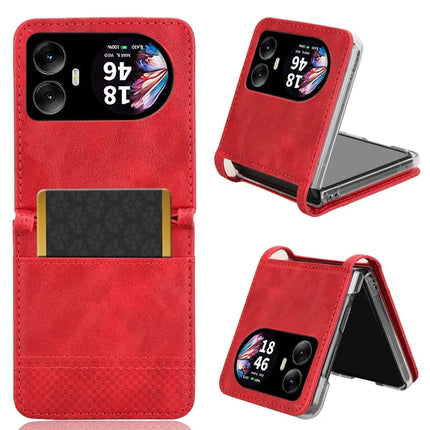 For Blackview Hero 10 4G Case Retro Texture Leather+PC Phone Cover with Card Slot - Red