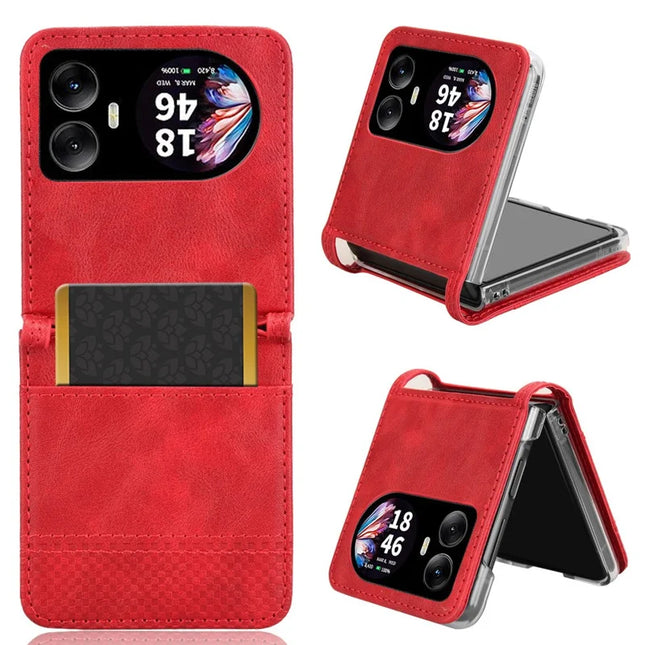For Blackview Hero 10 4G Case Retro Texture Leather+PC Phone Cover with Card Slot - Red