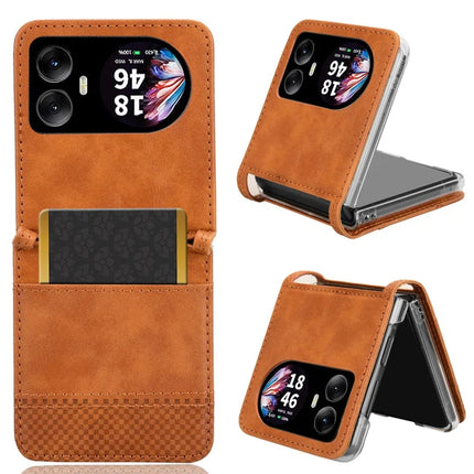 For Blackview Hero 10 4G Case Retro Texture Leather+PC Phone Cover with Card Slot - Brown