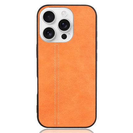 For iPhone 16 Pro Max Case Leather+TPU+PC Phone Cover Stitching Line