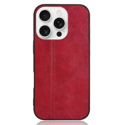 For iPhone 16 Pro Max Case Leather+TPU+PC Phone Cover Stitching Line