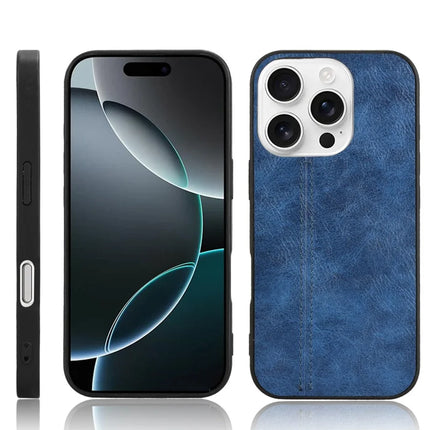 For iPhone 16 Pro Max Case Leather+TPU+PC Phone Cover Stitching Line