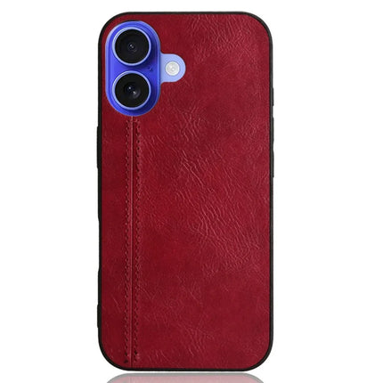 For iPhone 16 Plus Case Leather+TPU+PC Phone Cover Stitching Line