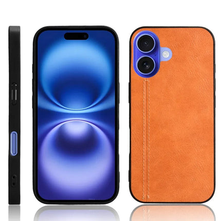 For iPhone 16 Plus Case Leather+TPU+PC Phone Cover Stitching Line