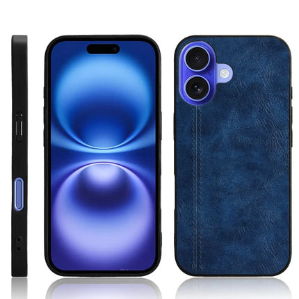 For iPhone 16 Plus Case Leather+TPU+PC Phone Cover Stitching Line
