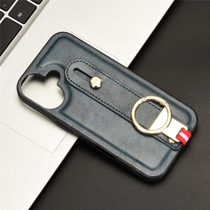 For iPhone 16 Case Wristband Kickstand Leather+PC+TPU Phone Cover with Bottle Opener