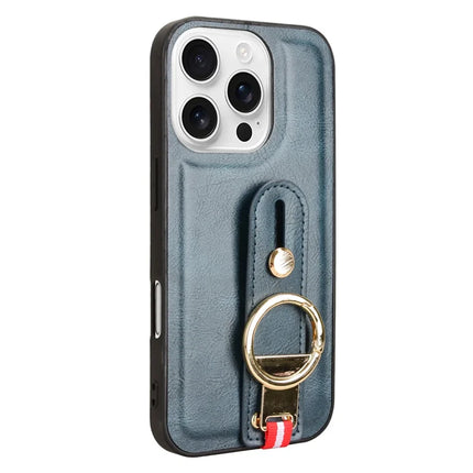 For iPhone 16 Pro Max Case Wristband Kickstand Leather+PC+TPU Phone Cover with Bottle Opener