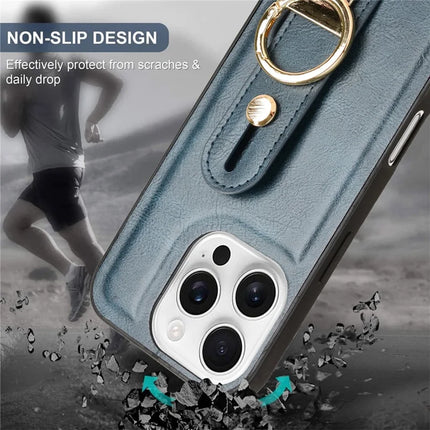 For iPhone 16 Pro Max Case Wristband Kickstand Leather+PC+TPU Phone Cover with Bottle Opener