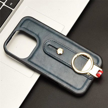 For iPhone 16 Pro Max Case Wristband Kickstand Leather+PC+TPU Phone Cover with Bottle Opener