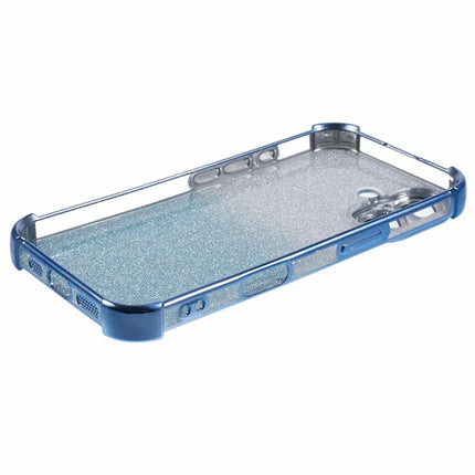 For iPhone 16 Plus Case Electroplating Clear TPU Phone Cover with Lens Film and Glitter Card