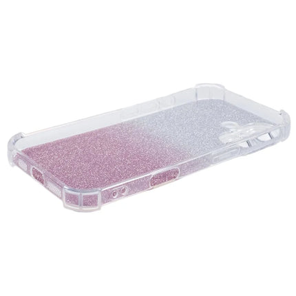 For iPhone 16 Plus Case Electroplating Clear TPU Phone Cover with Lens Film and Glitter Card