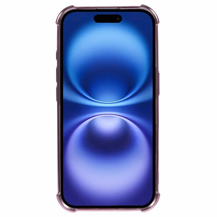 For iPhone 16 Plus Case Electroplating Clear TPU Phone Cover with Lens Film and Glitter Card