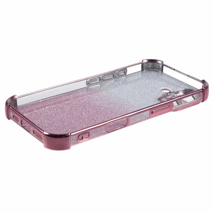 For iPhone 16 Plus Case Electroplating Clear TPU Phone Cover with Lens Film and Glitter Card