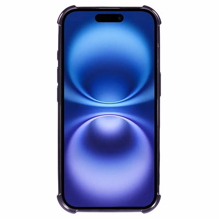 For iPhone 16 Plus Case Electroplating Clear TPU Phone Cover with Lens Film and Glitter Card