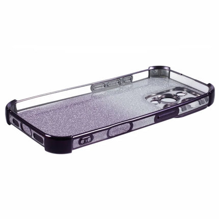 For iPhone 16 Pro Max Case Electroplating Clear TPU Phone Cover with Lens Film and Glitter Card