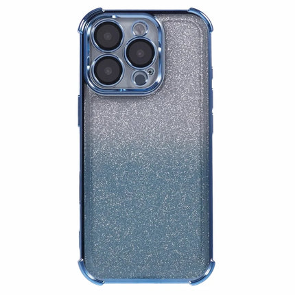For iPhone 16 Pro Max Case Electroplating Clear TPU Phone Cover with Lens Film and Glitter Card