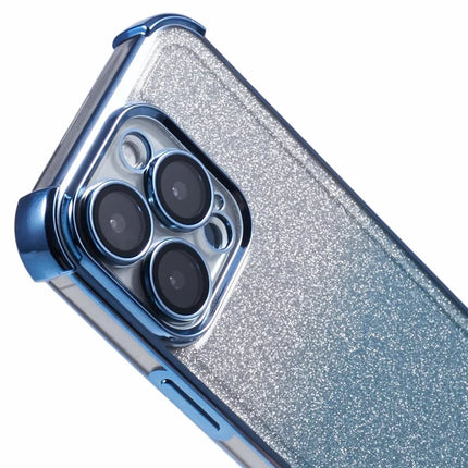 For iPhone 16 Pro Max Case Electroplating Clear TPU Phone Cover with Lens Film and Glitter Card