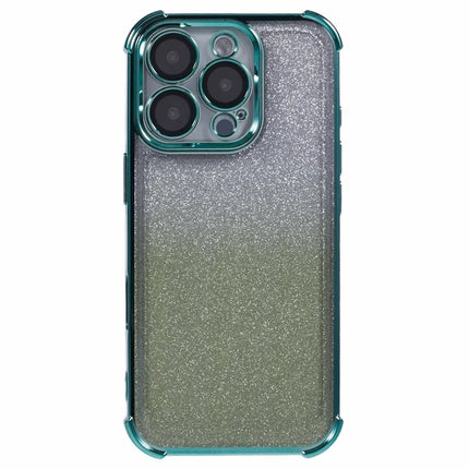 For iPhone 16 Pro Max Case Electroplating Clear TPU Phone Cover with Lens Film and Glitter Card
