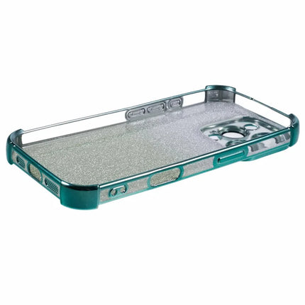For iPhone 16 Pro Max Case Electroplating Clear TPU Phone Cover with Lens Film and Glitter Card