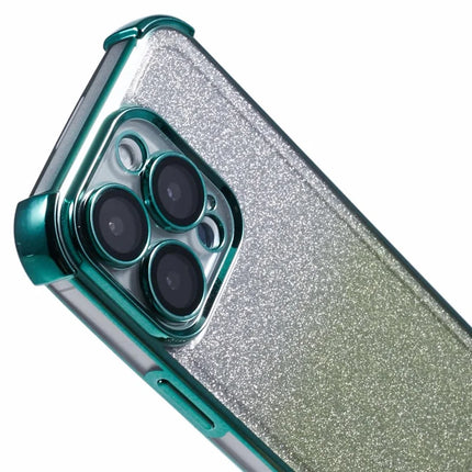 For iPhone 16 Pro Max Case Electroplating Clear TPU Phone Cover with Lens Film and Glitter Card