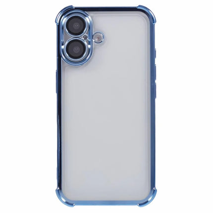 For iPhone 16 Plus Case Electroplating Clear TPU Phone Cover with Lens Film