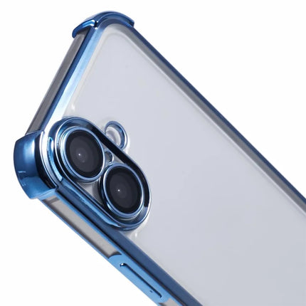 For iPhone 16 Plus Case Electroplating Clear TPU Phone Cover with Lens Film