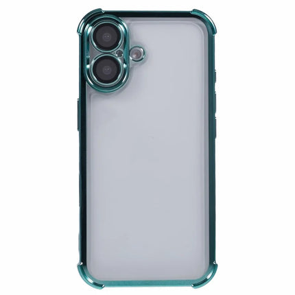 For iPhone 16 Plus Case Electroplating Clear TPU Phone Cover with Lens Film